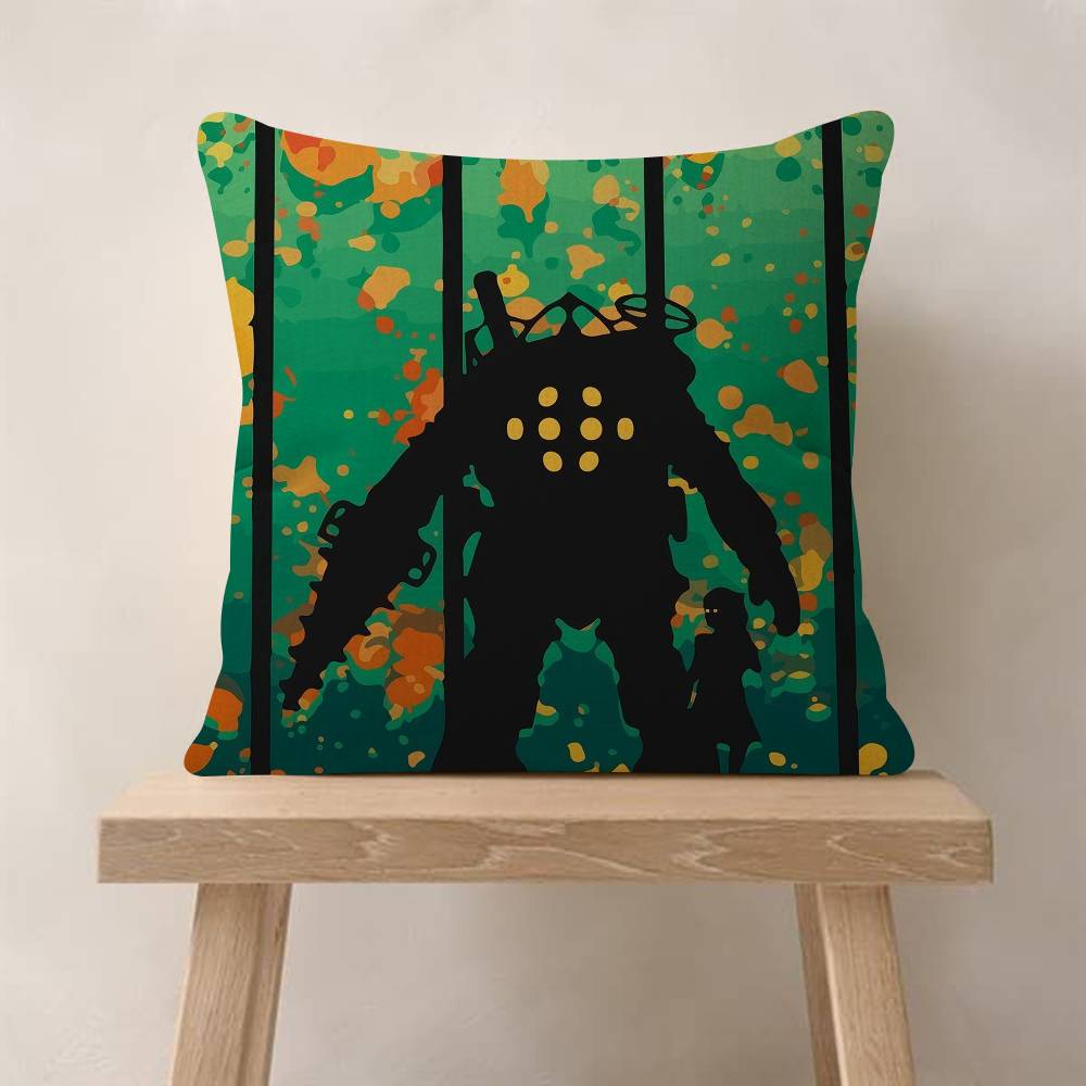 PC BioShock Game Cushion Cover Car Throw Pillow Case For Sofa Car Christmas Gift