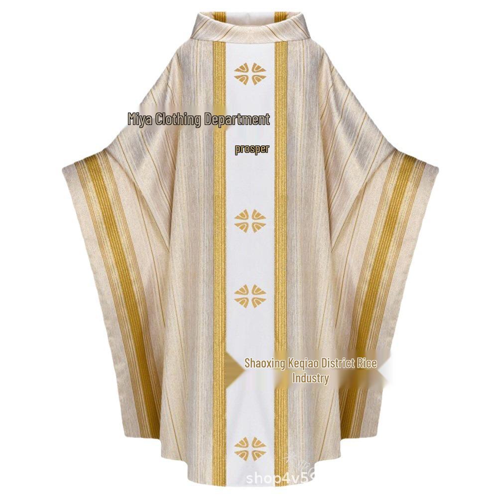 Retro Long Robe with Turn-Down Collar and Loose Sleeves - Four-Color Stage Performance Costume