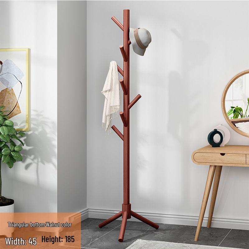 Samostatný dřevěný stojan na kabáty - Minimalistické úložné řešení do ložnice pro oblečení a tašky