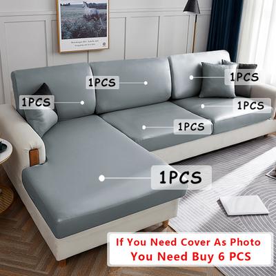 PU-Leder Sofabezug Langlebig Wasserdicht Sofasitzkissenbezug Für Wohnzimmer Stretch L-förmige Sofa Überwürfe Schutz
