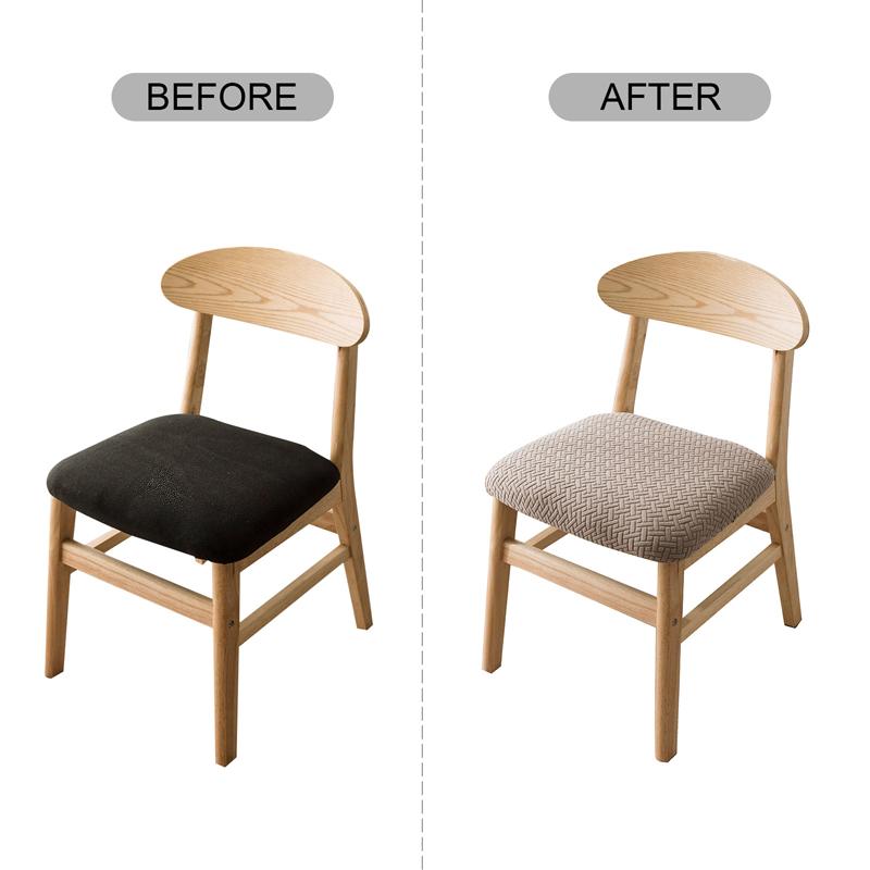 Jacquard Stuhlbezug Esszimmerstuhl Sitzbezug Abnehmbar Waschbar Elastisch Esszimmerstuhl Kissenbezug Überzug