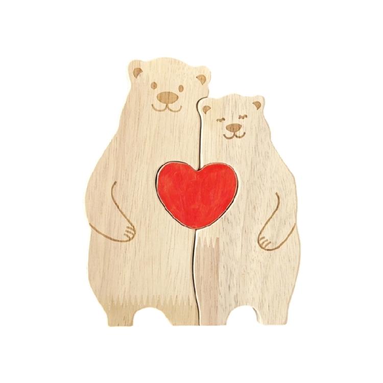 Wooden Cute Bear Puzzle Personalize Wooden Bear Family Puzzle,Unique Wooden Animal Jigsaws Puzzle Home Decors Gift