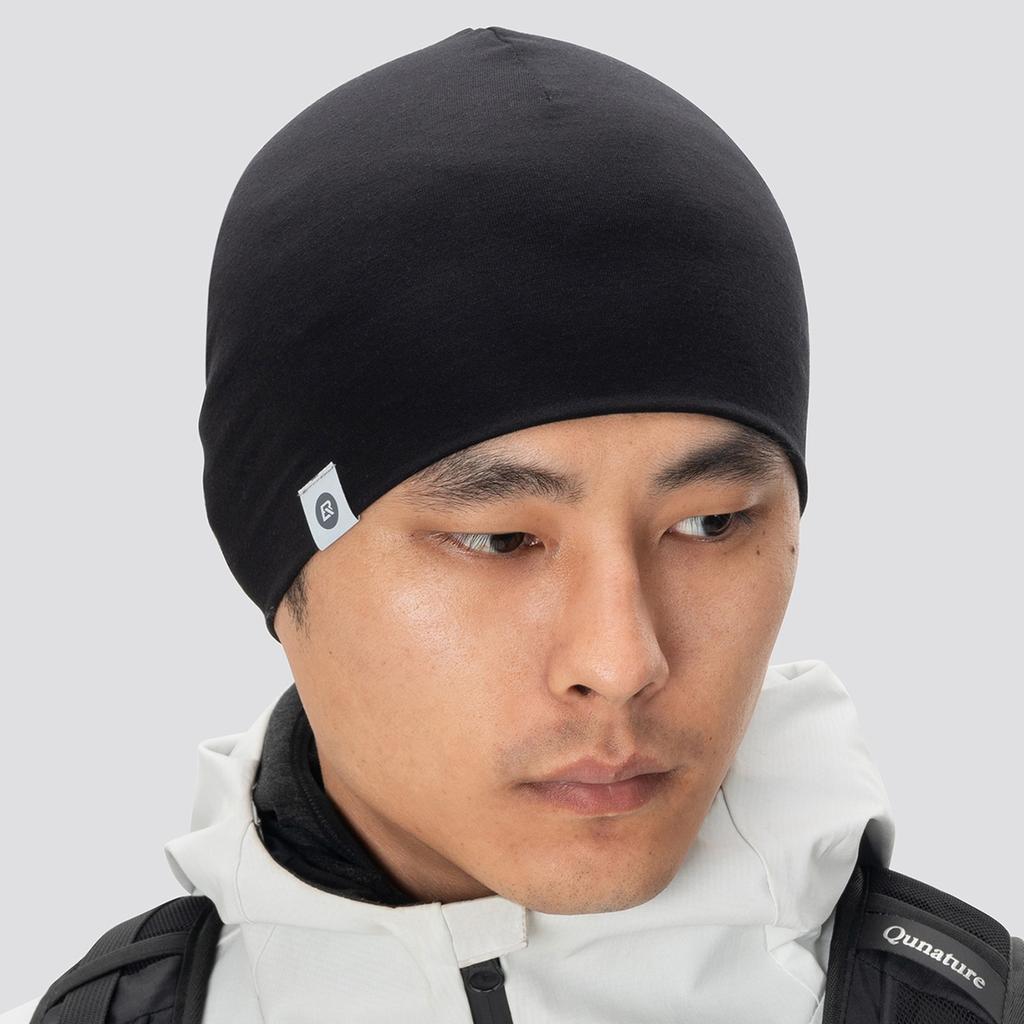 Sports Cap for Cycling and Running Made of Wool and Tencel Fiber, One Size Fits All - Black