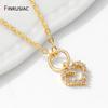 14K Gold Plated Brass Cute Heart Charms Pendants For Jewelry,Inlaid Zircon Pendant For DIY Necklace Bracelet Making Accessories