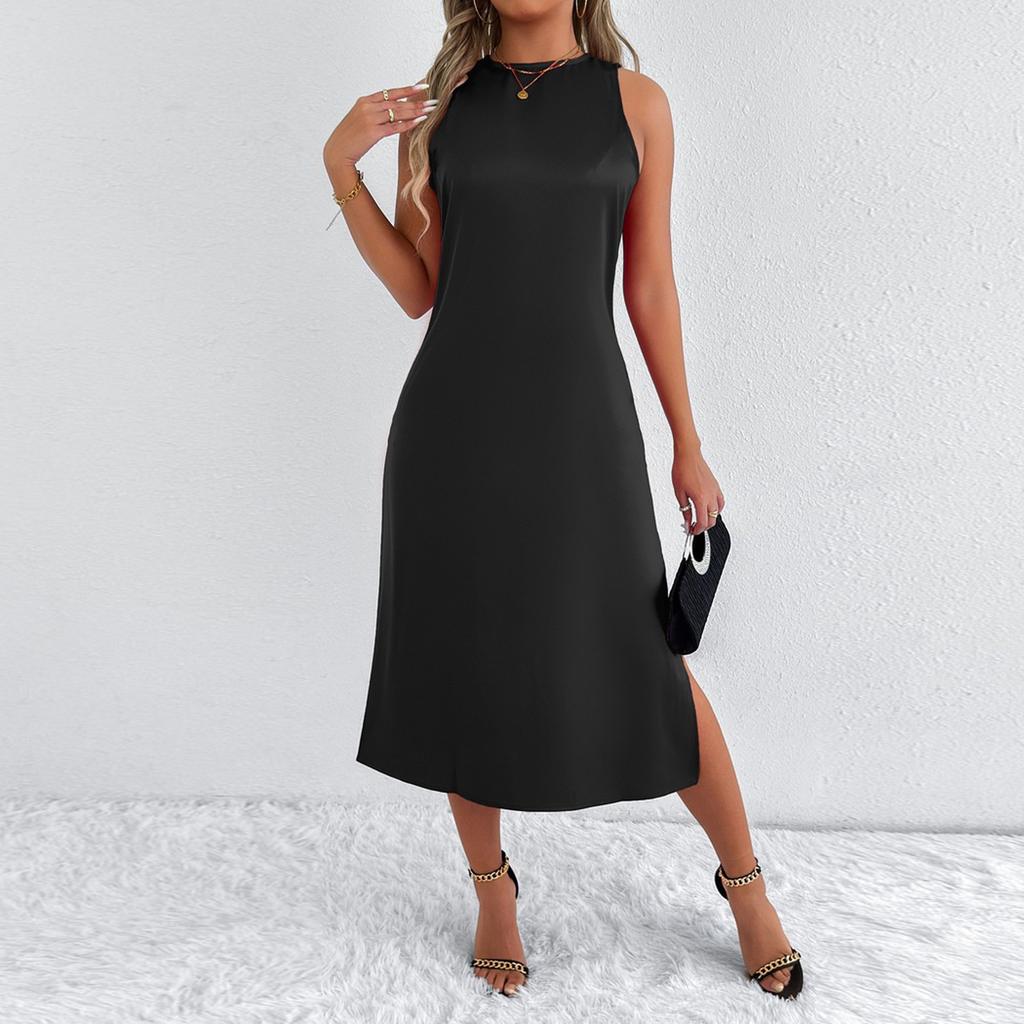Damska Letnia Sukienka Codzienna Warstwowa Bez Rękawów Sukienki Letnie Stroje na Wakacje na Plaży