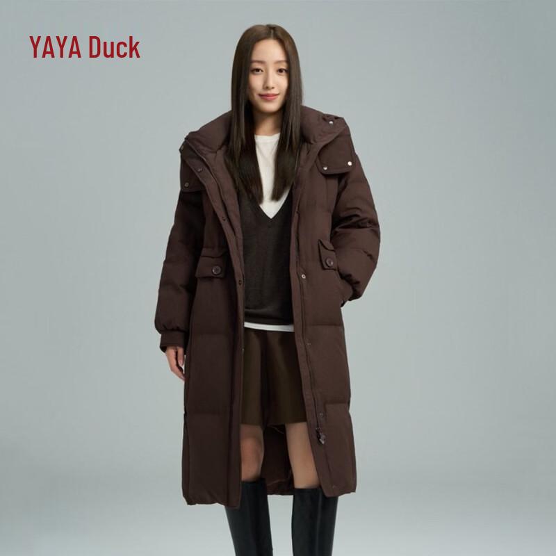 YAYA Women's Mid-Length Hooded Down Jacket