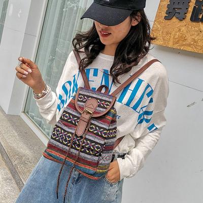 Kadın Çanta ve Sırt Çantası Çin Klasik Vintage Baskı Etnik Sırt Çantası Kadın Kızlar için Okul Seyahat Sırt Çantası Bohemian Boho Çift Omuz Çantası