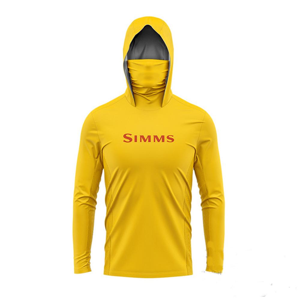 2024 New SIMMS Men's Sunscreen Upf 50 + Long Sleeve Fishing Suit UV Protection Mask Hooded Fishing Suit