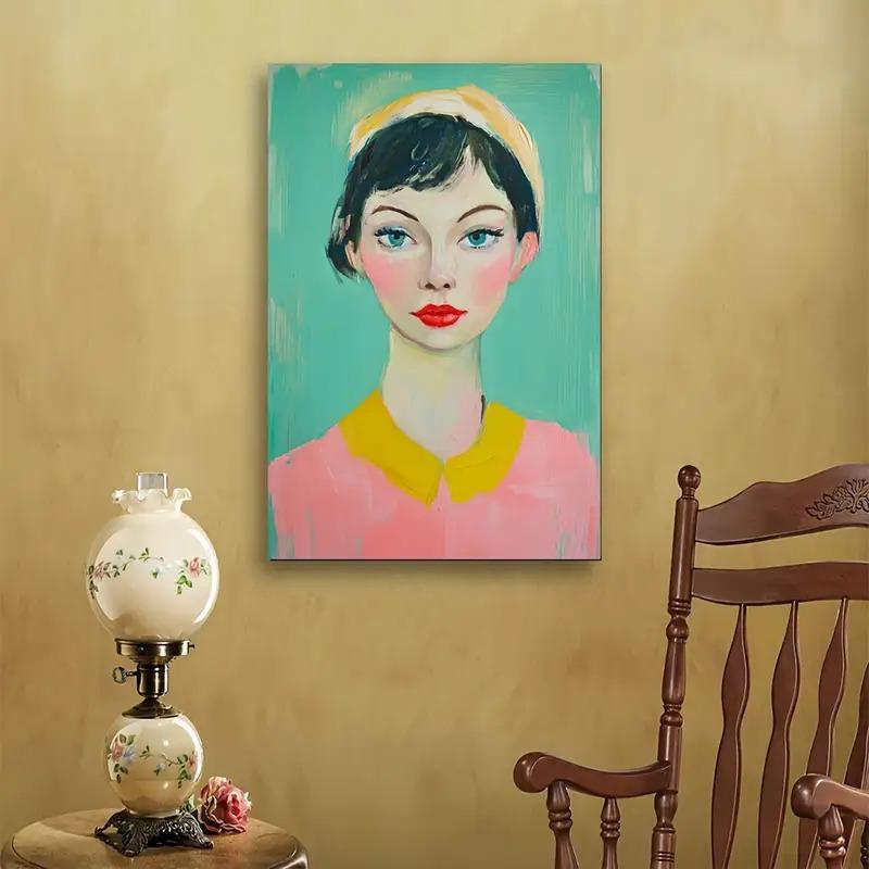 

1 шт. Винтажный абстрактный женский портрет, масляная живопись, принт, современное искусство, декор для дома, гостиной, спальни, ванной комнаты, холст, настенное искусство 21cm×30cm NoFrame