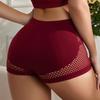 Women's Hollow Sheer Boxer Briefs Seamless Star Pattern Boyshorts Underwear High Waisted Stretch Full Coverage Panties