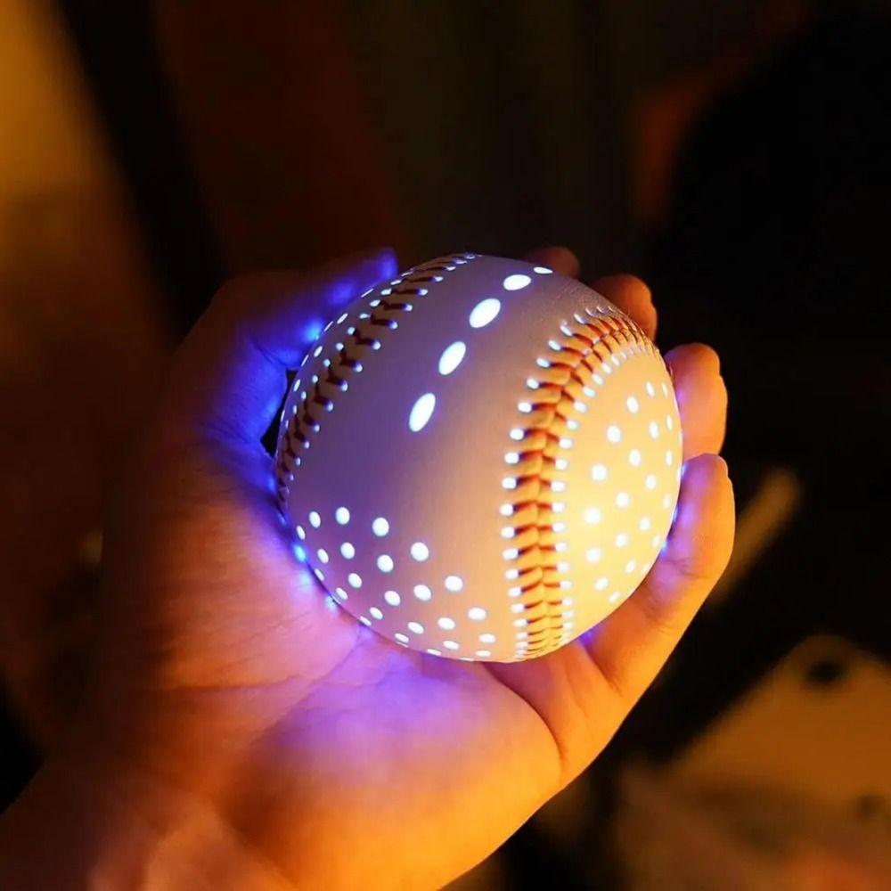 6 Colors LED Glow Baseball RGB Simulation Baseball Toy Children Toys Glow Baseball Toy  Night
