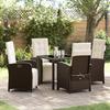 5-piece Garden Dining Set with Brown Rattan Cushions vidaXL 3380317
