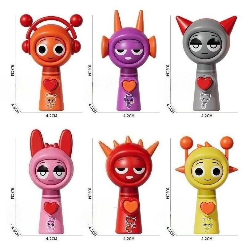 1/6pcs Mini Sprunki Action Figure Face-changing Toy Movie Sprunki Wenda Model Doll Figurines with Keychain Kids Gift