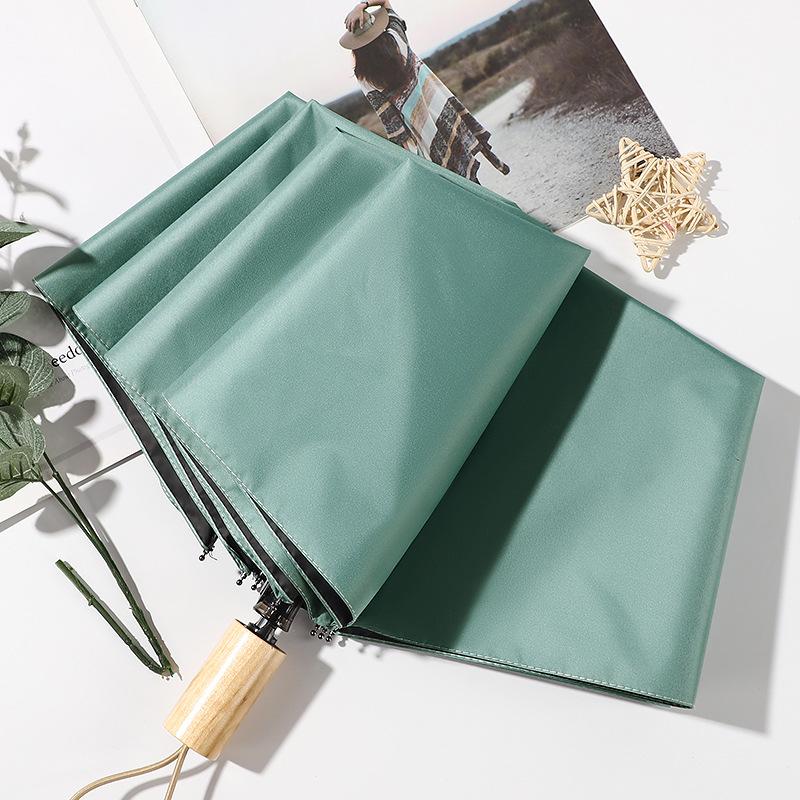 Manual Vinyl Tanning UV Resistant Folding Sun UMBRELLA, Retro Wind Resistant, Waterproof Coating, Sunshine and Rain Women