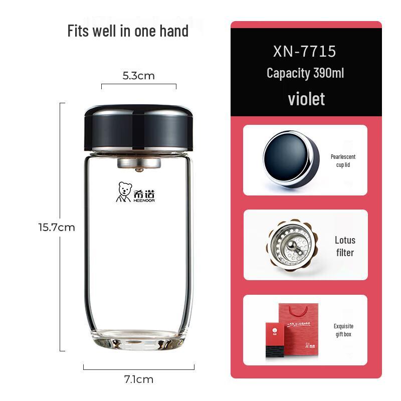 Heenoor Single-Layer Glass Tea Infuser Bottle