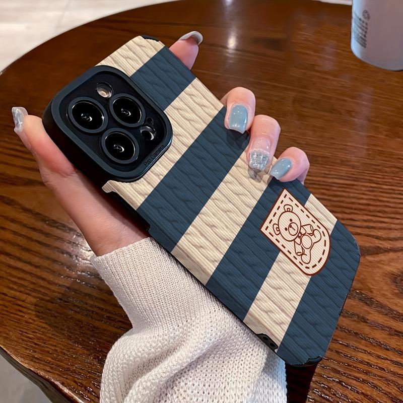 2026 J6543 Stain-Resistant Knit Cartoon Phone Case