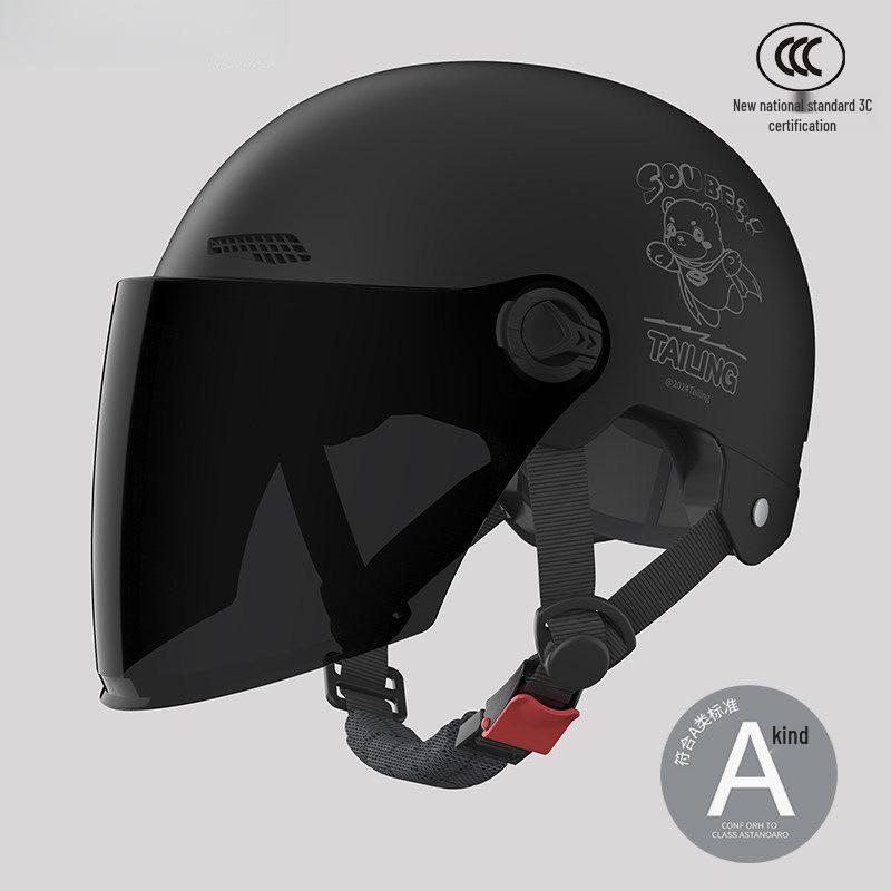 3C Certified Unisex Electric Motorcycle Helmet: All-Season, Sun-Protective, Half-Helmet for Safety