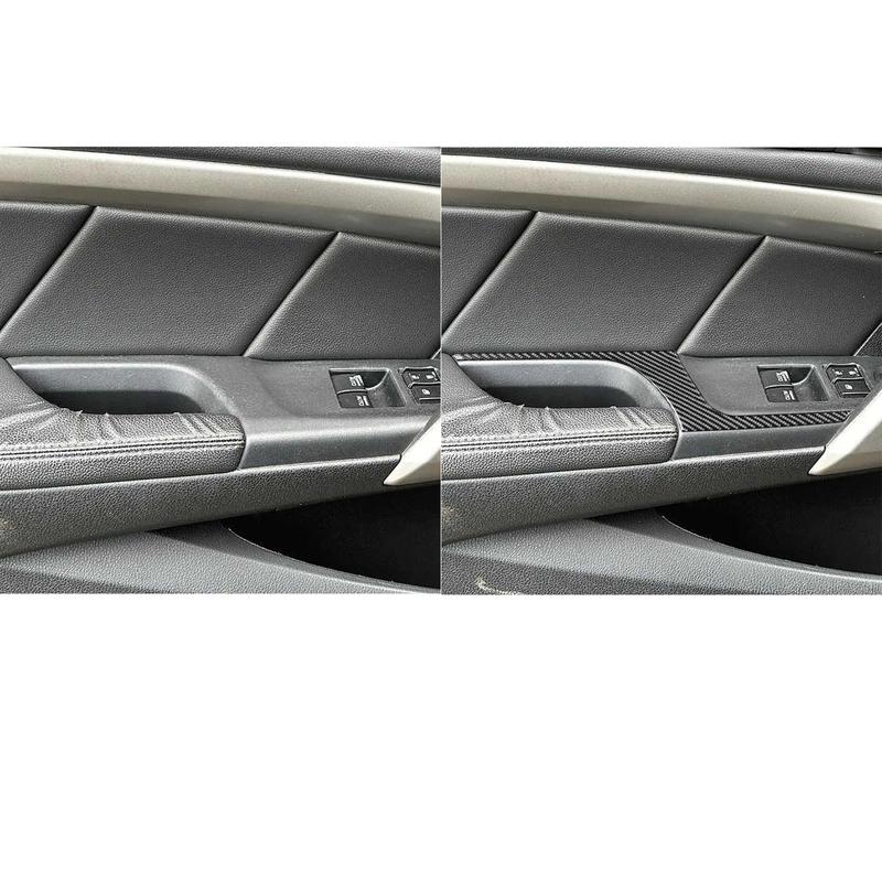 Real Carbon Fiber Car Accessories Door Armrest Trim Cover Modified Soft Sticker For Honda Accord 8th Gen 2008 2009 2010 2011 12