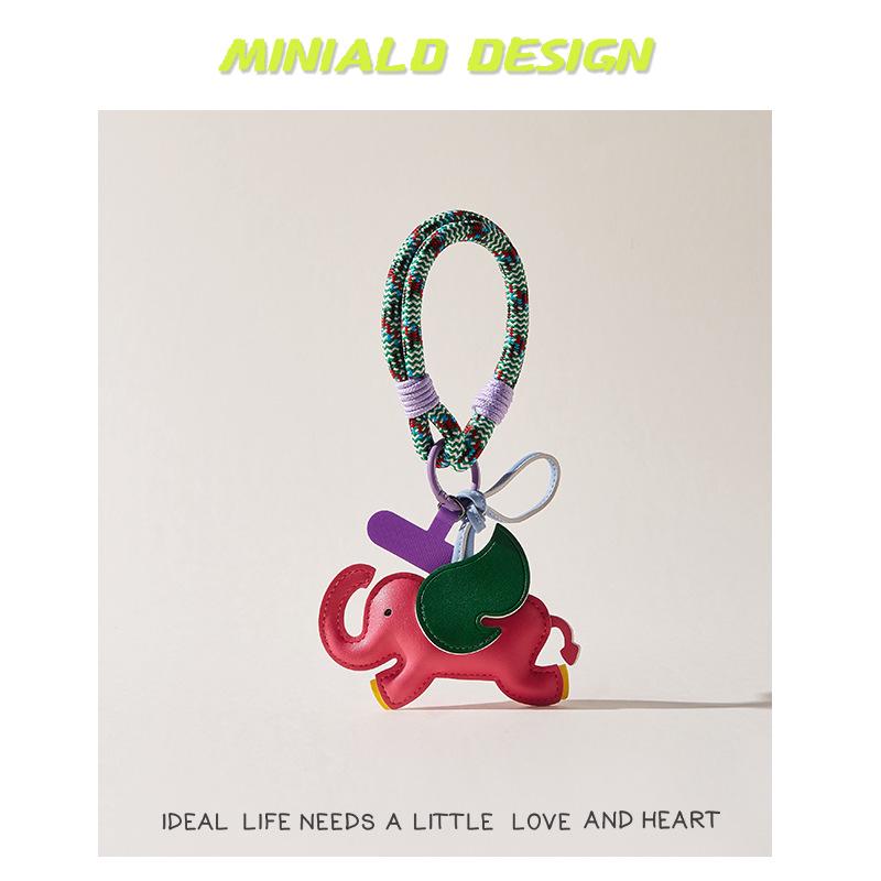 Playful Leather Dumbo Bag Charm Pendant