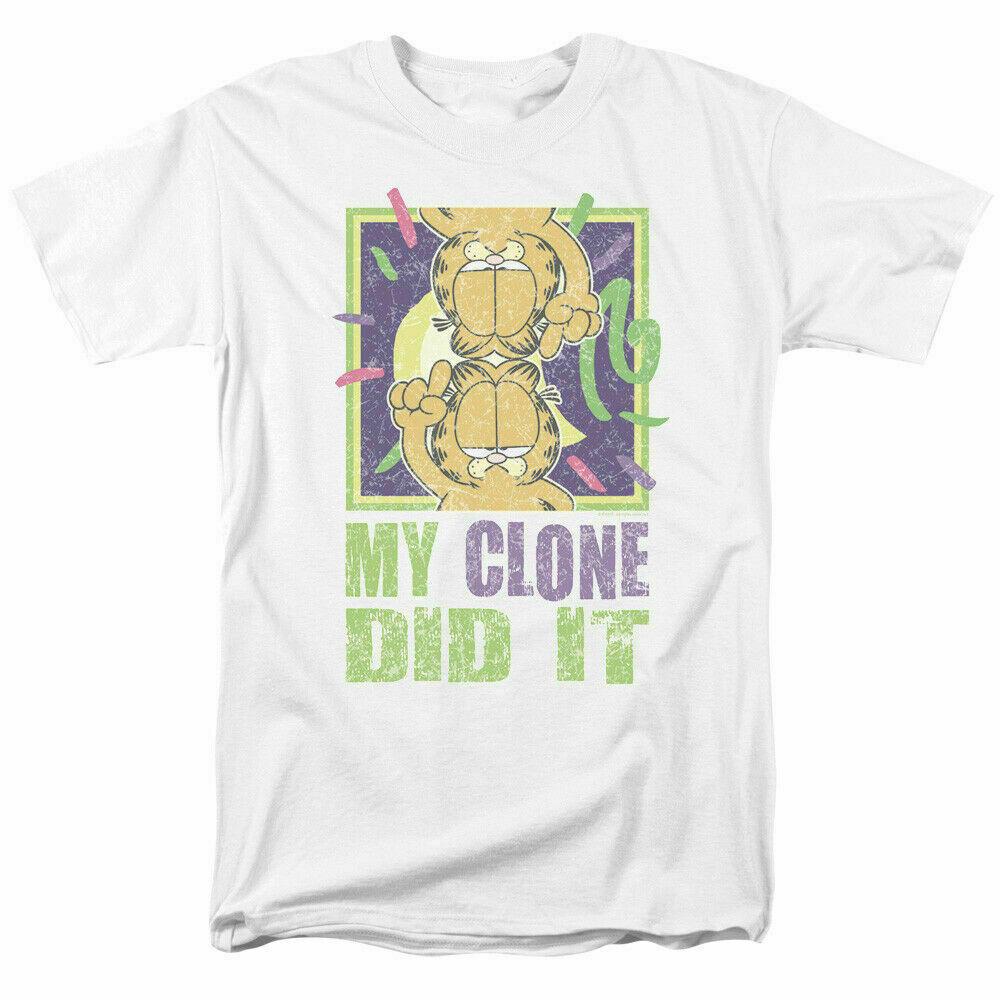 Garfield My Clone Did It Distressed T Shirt Licensed Comic Book Cartoon White M