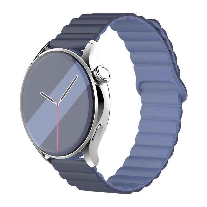 Silicone Magnetic Loop For Samsung Galaxy Watch 7 6 5 Pro 4 Classic Active Link Band Bracelet Huawei GT 2-2e 3-4 20mm 22mm Strap