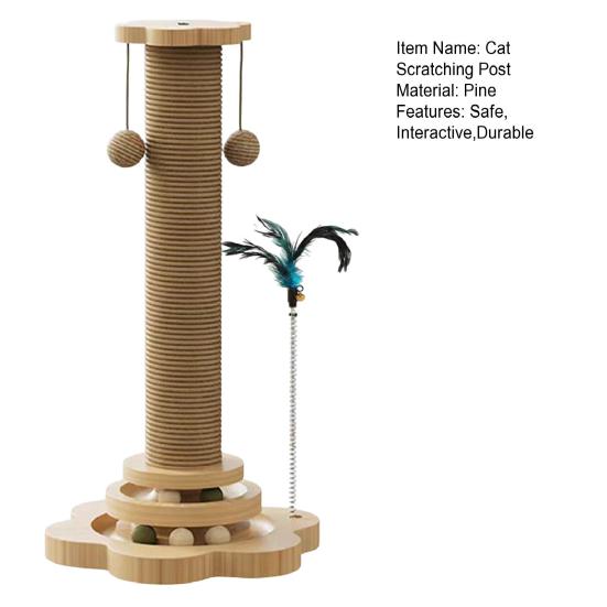 Katzenkratzbaum Katzenkratzbaum mit Ball und Federspielzeug Interaktiver Ball