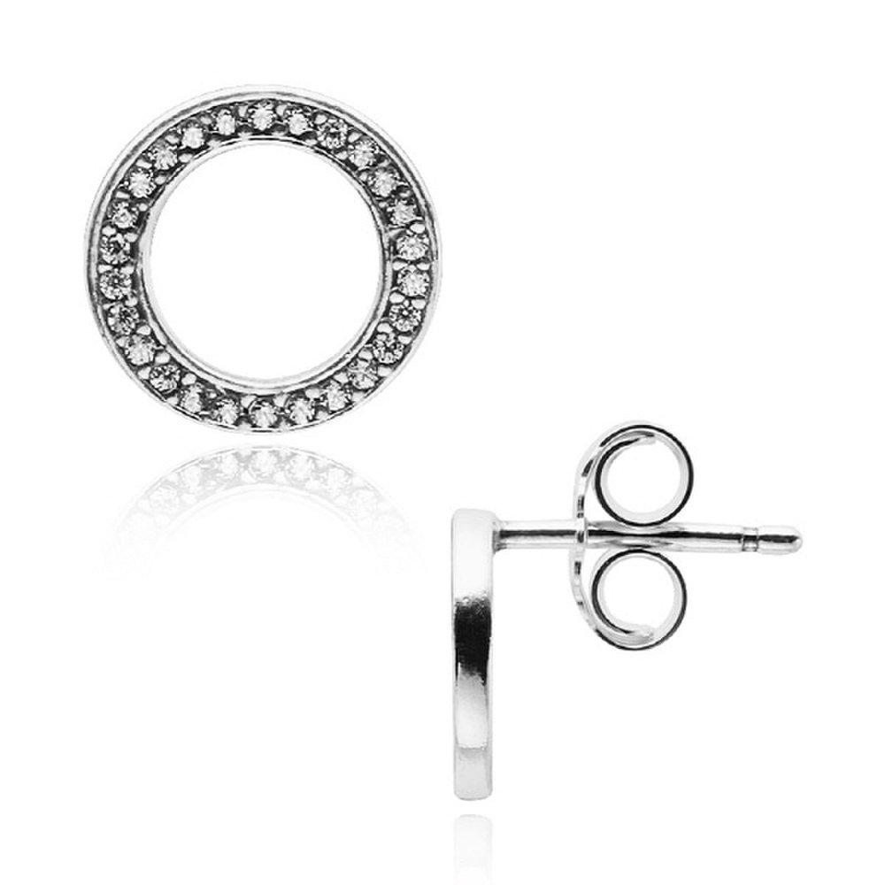 Pandora 290585Cz Signature Forever Silver Earrings