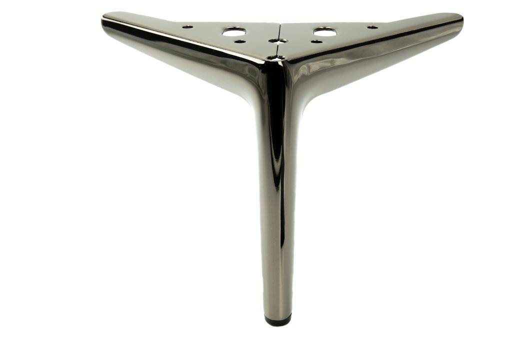 Set of 4 pieces of furniture leg Anchor Elegant black chrome height 15 cm