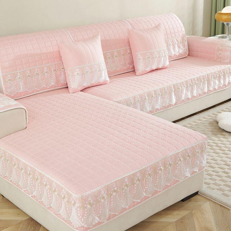 

Sofa Cushion All Year Round Neutral Non-Slip Fabric Cushion Modern Minimalist Leather Case of Seat Cushion Cover Backrest Towel Cover Cloth Big Sale Yusen-Pink 70*70