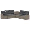 Sofa Set 7 Pieces Gray and Dark Gray Poly Rattan and Steel