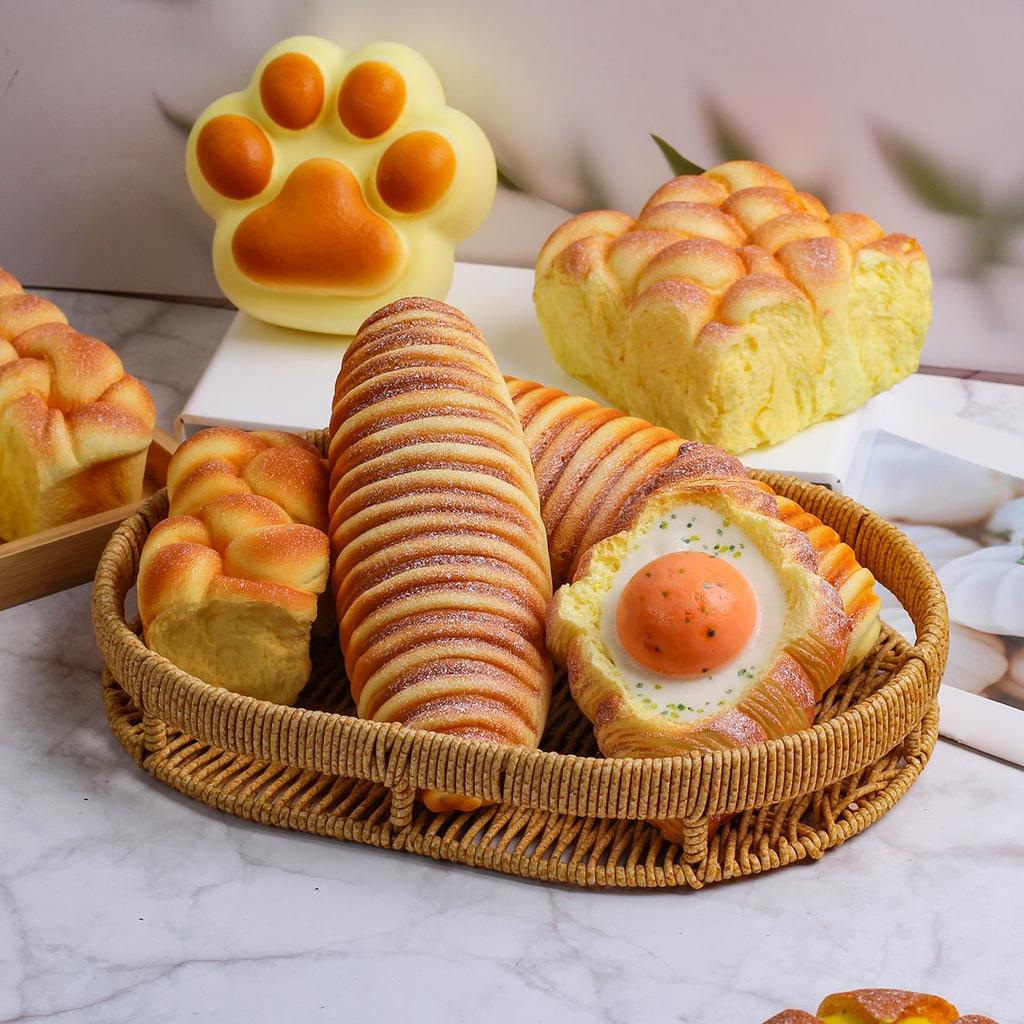 Slow Rebound Pinch Cartoon Simulation Bread Series Croissant Squeeze Toy Decompression Model Props Home Decoration Ornaments