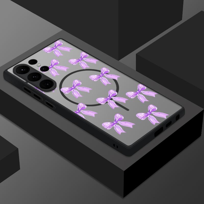 

Bowknot Pattern For Magsafe Case For Samsung Galaxy S25 Ultra Capa S24 S22 S23 Ultra Plus S21 S20 S24 FE Matte Magnetic Cover Galaxy S24 Ultra