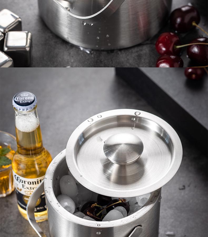 Isolierter doppelwandiger Eisbehälter aus Edelstahl für Champagner, Wein und Bier