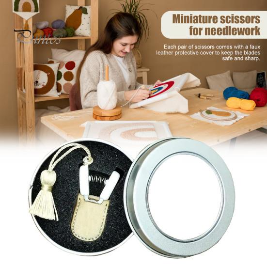 Mini sada pletacích nůžek s ochranným pouzdrem Úložný box Přenosný tvar Čepel Malé nůžky Šití Vyšívání Křížkovým stehem Pletení Háčkování