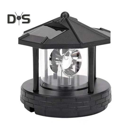 

Солнечный маяк, садовый декор, вращающийся маяк, водонепроницаемый светодиодный солнечный маяк, украшение для патио на заднем дворе чёрный