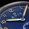 KNIS Retro Military Watch Men's Sapphire Glass 10 ATM Water Resistant Blue Dial Navy Leather KN003-BLNVLE