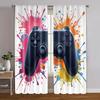 2pcs   Curtains Vibrant Gamer Room Durable 100% Polyester Fabric (without Rod) Versatile All Perfect for Living Room   Office