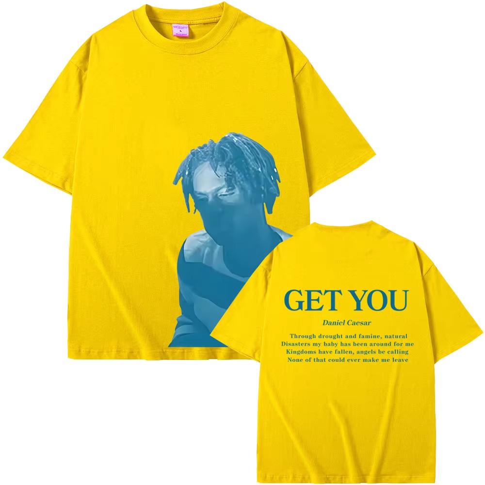 Rapper Daniel Caesar Get You Graphic Print Unisex Hip‑Hop Pop‑Music Men's High‑Quality Pure‑Cotton Streetwear Short‑Sleeve T-shirt