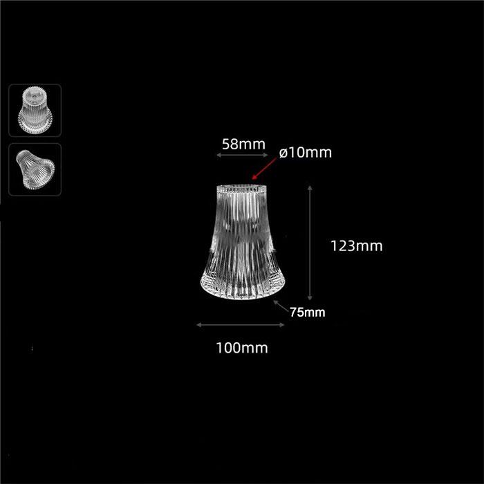 Clear 10mm Small Opening Acrylic Lamp Shade Replacement, 1cm Hole Plastic DIY Lampshade with Aluminum Lid Cover for Lighting