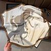 Simulation silk flower printing silk scarf square scarf high-end shawl sunscreen neck scarf headscarf scarf