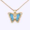 Nidin Top Quality Austrian Crystal Zircon 10 Colors Butterfly Pendant For Women Female Colorful Animal Necklace Jewelry Gifts
