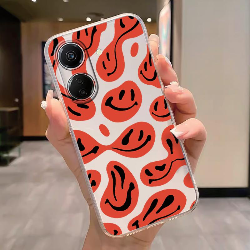 Transparent Phone Case For Poco C65 Redmi Note 15 Pro+ Plus 14C Cover Cartoon Flowers Soft TPU Shockproof Funda Bags Heart Clear