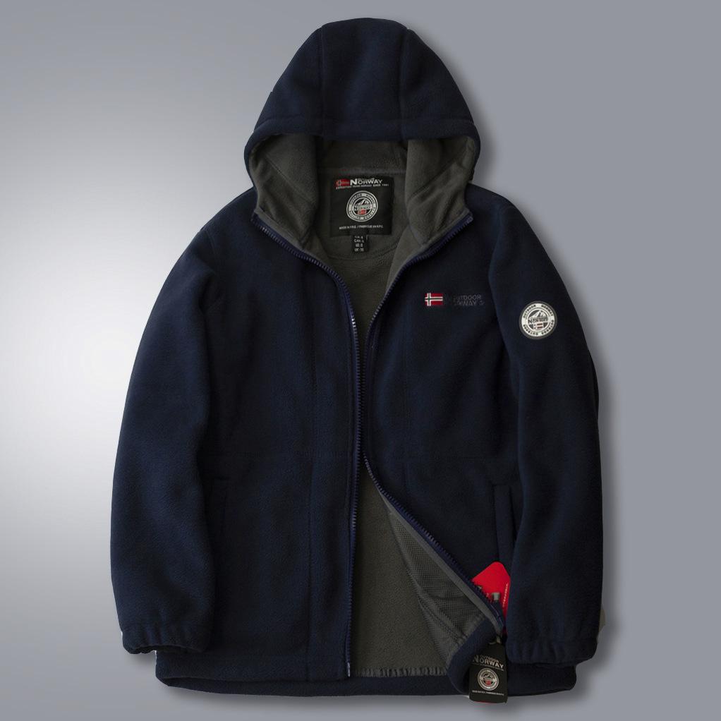 Autumn and Winter New Men's Fleece Hooded Jacket Men's Outdoor Sports Polar Fleece Warm Fleece Jacket.