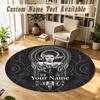 Bride of Frankenstein Personalized Round Rug Support Custom Name, Soft Home Decor Mat