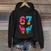 Women's Fashionable Casual Long-Sleeved Printed Hooded Sweatshirt