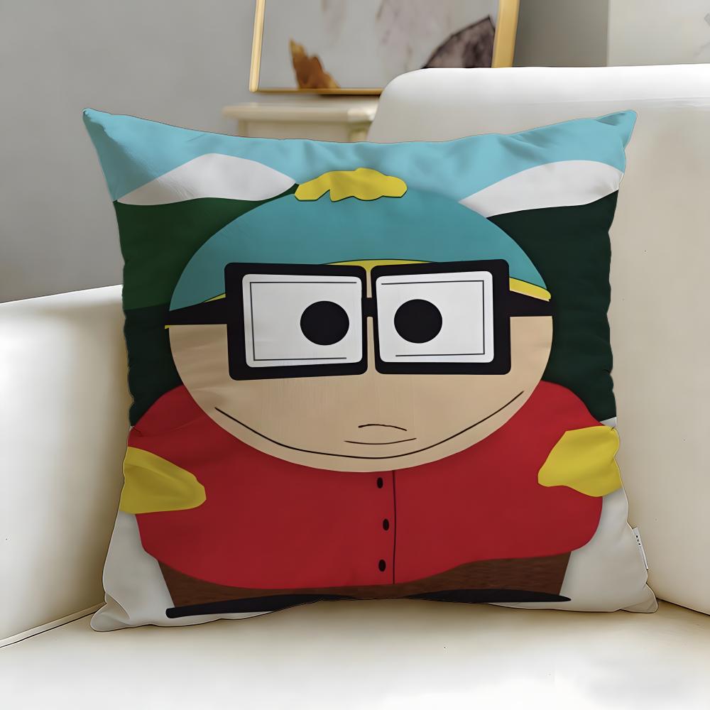 1Pc South Park Pillow Cover, Polyester 2D Double-Sided Print, Classic Cartoon Character Cushion Case, Decorative Throw Pillow Fo