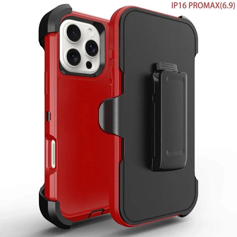 

360 Heavy Duty Rugged Armor Otter Defender Box Case для iPhone 16Pro Max Plus 15 14 13 12 16e Противоударный чехол с зажимом для ремня iphone 13pro