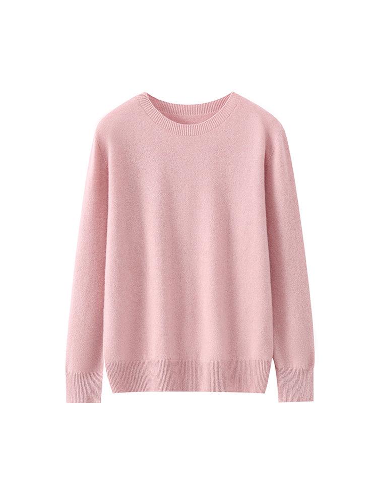 100% Pure Cashmere Women's Round Neck Soft Warm Knitted Pullover Sweater