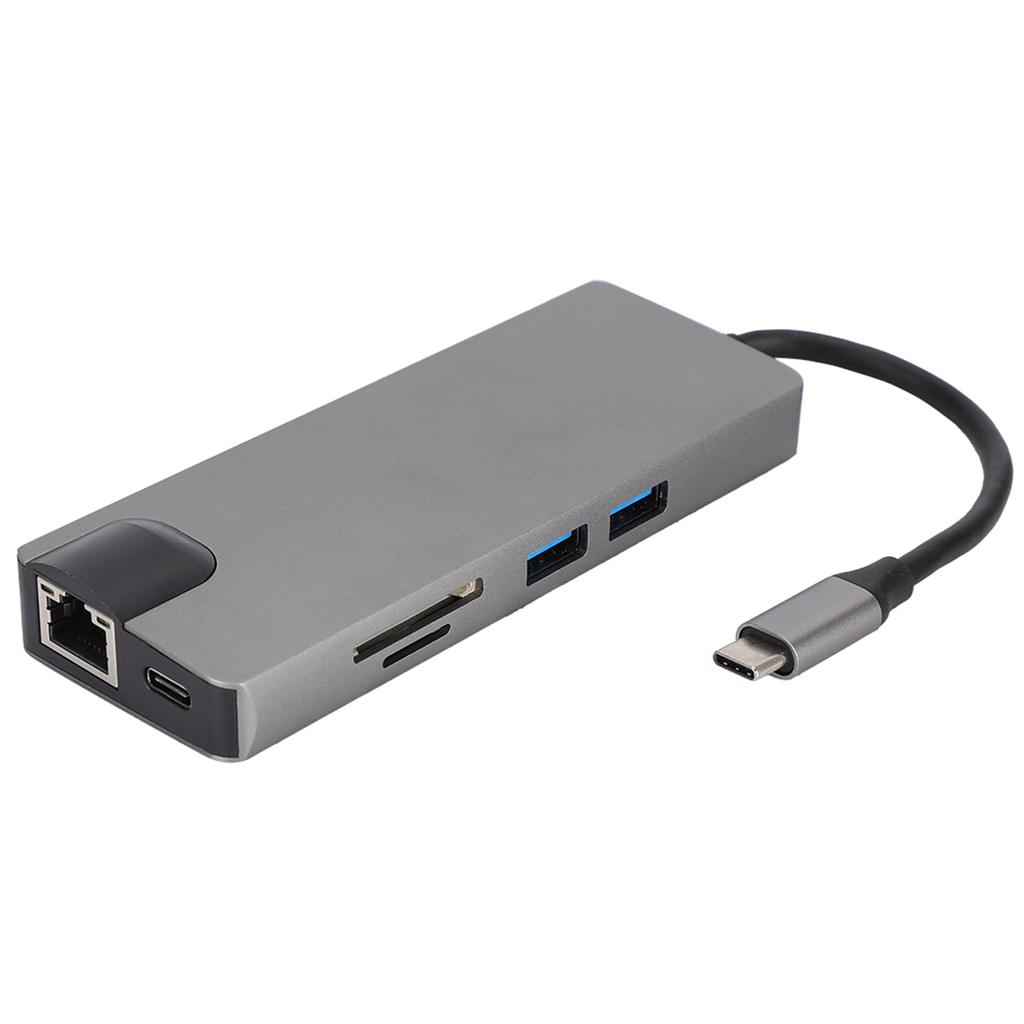 TYPE C Ethernet Hub to USB3.0 x 2 HDMI Memory Card Reading Notebook Office Accessories
