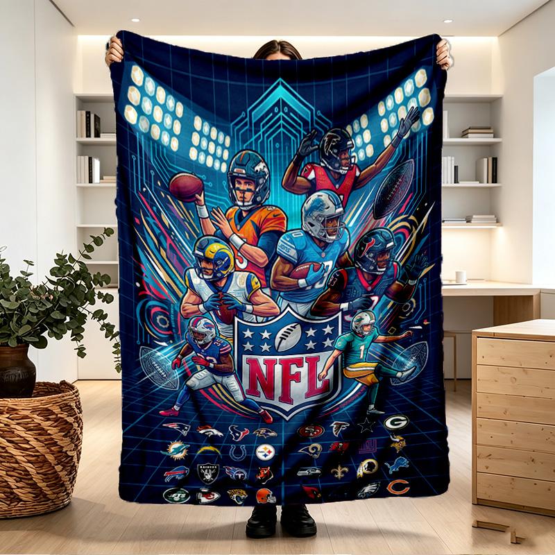 NFL Print Decke - Weich & Bequem, für Schlafzimmer, Reisen, Sofa, Heimdekoration - Geburtstags-Weihnachtsgeschenk für Freund